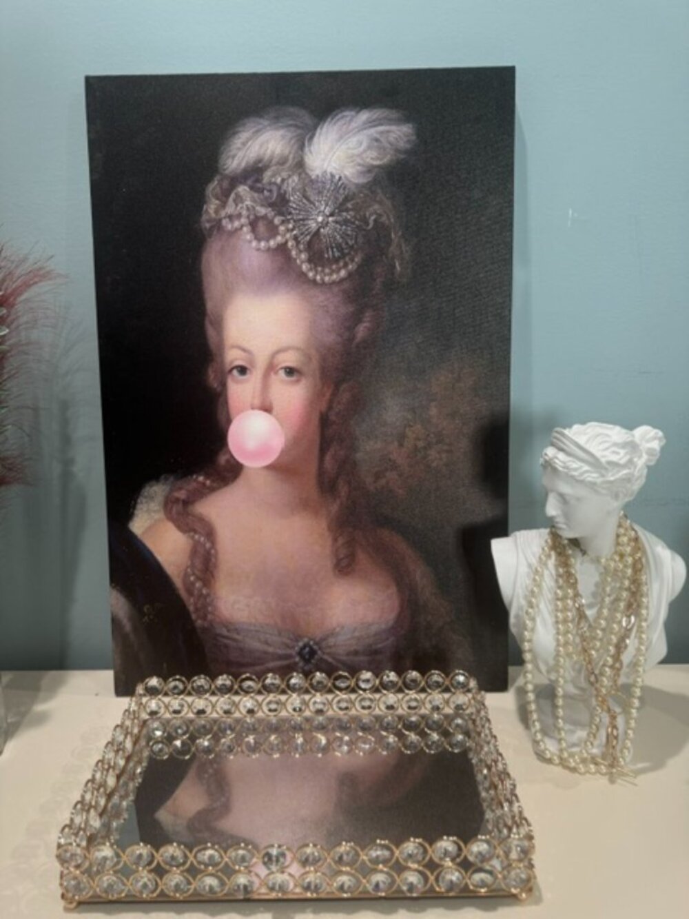 🎀 Marie Antoinette Bubble Gum Canvas Wall Art – French Rococo Chic Decor 🎀